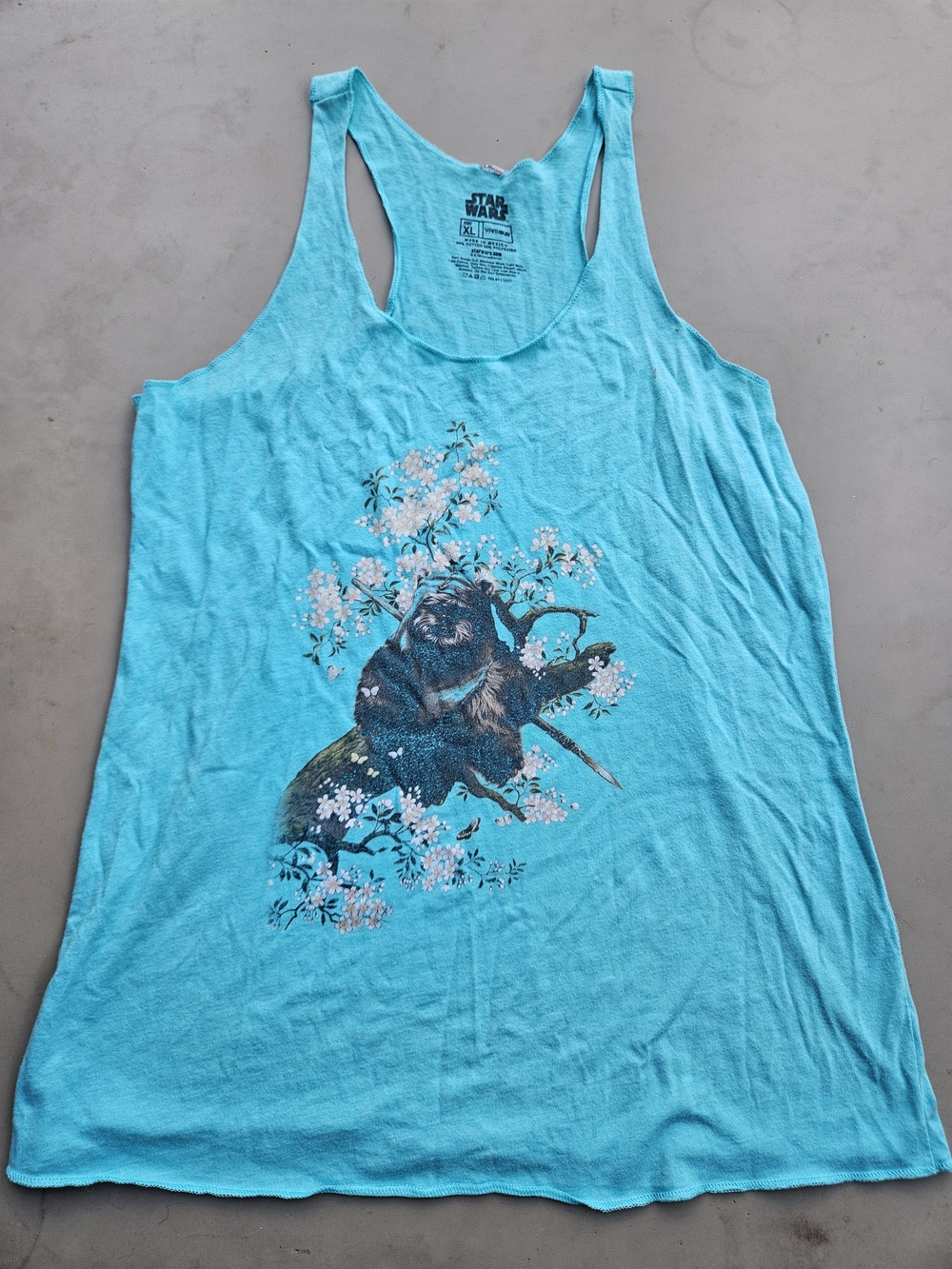 Star Wars Light Blue Ewok Graphic Racerback Tank